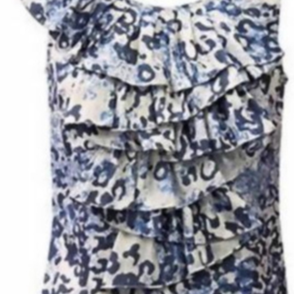 📏 CAbi 628 Blue Leopard Top XS - Picture 2 of 7